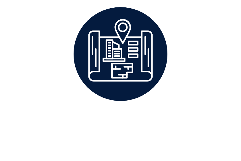 Icon graphic of a construction blueprint.