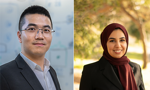 ECIA 2024 Awardees, Drs. Gaojian Huang (left) and Saugher Nojan (right)