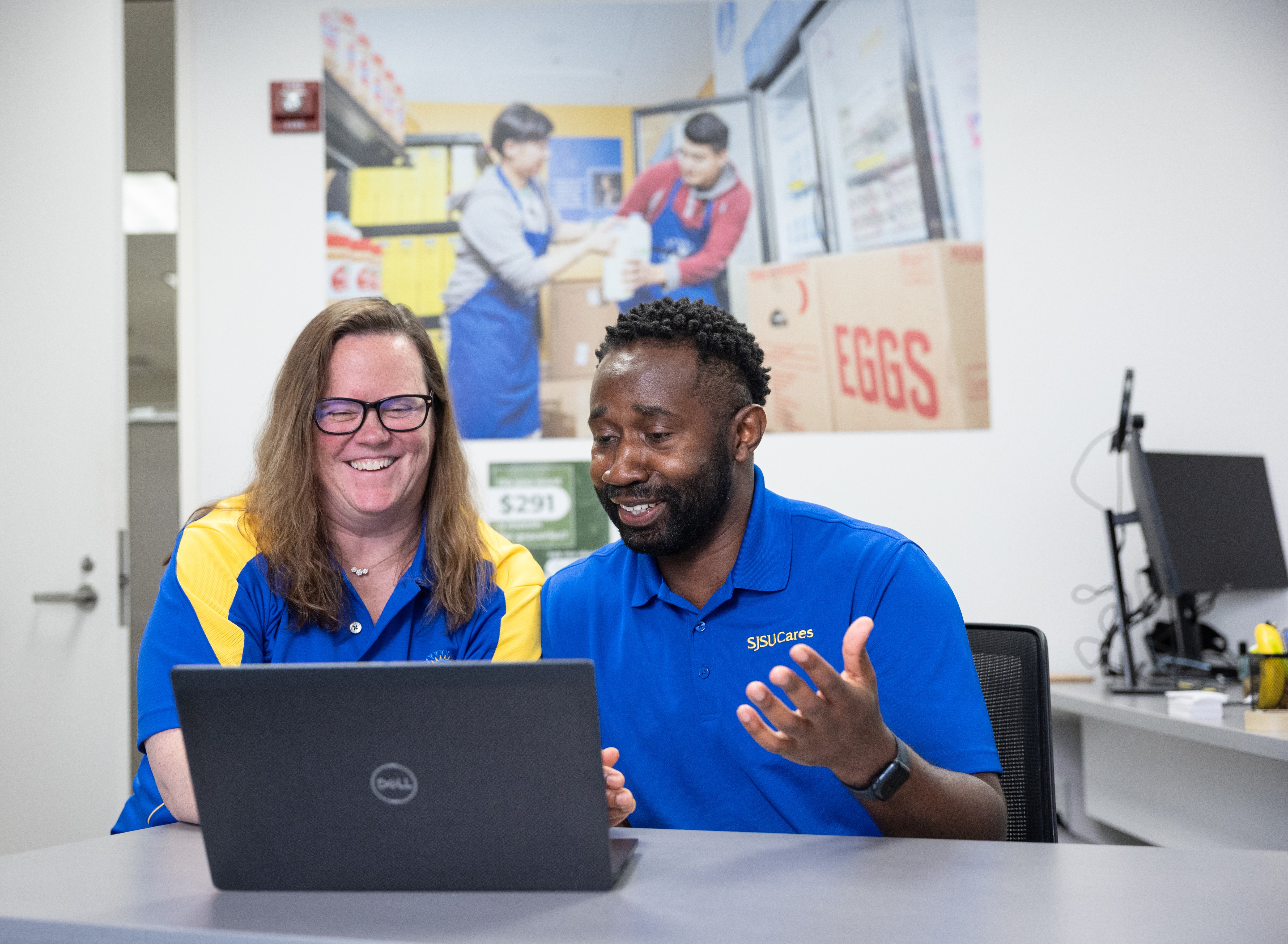 Two case managers talking