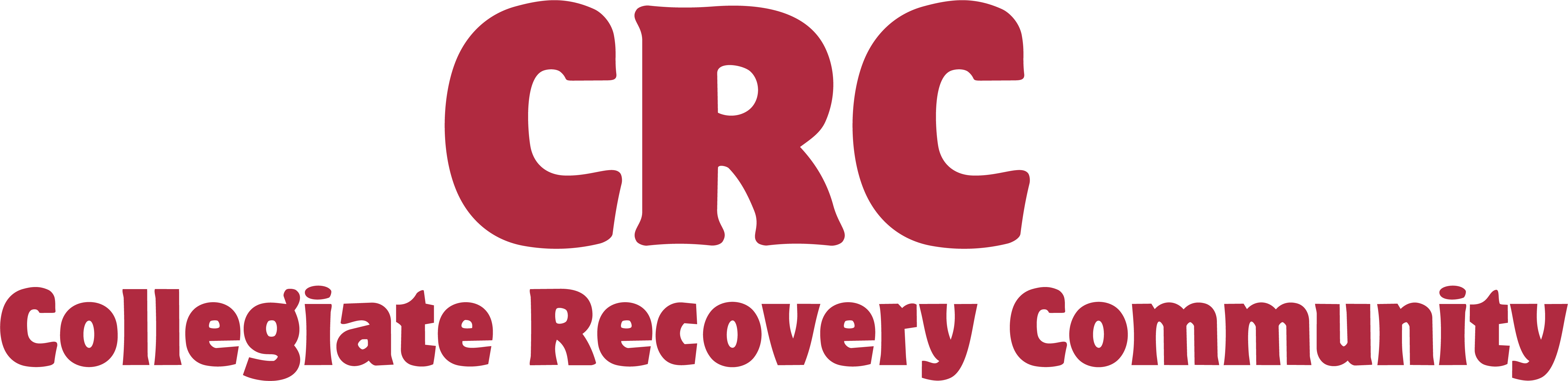 logo for the Collegiate Recovery Community in red